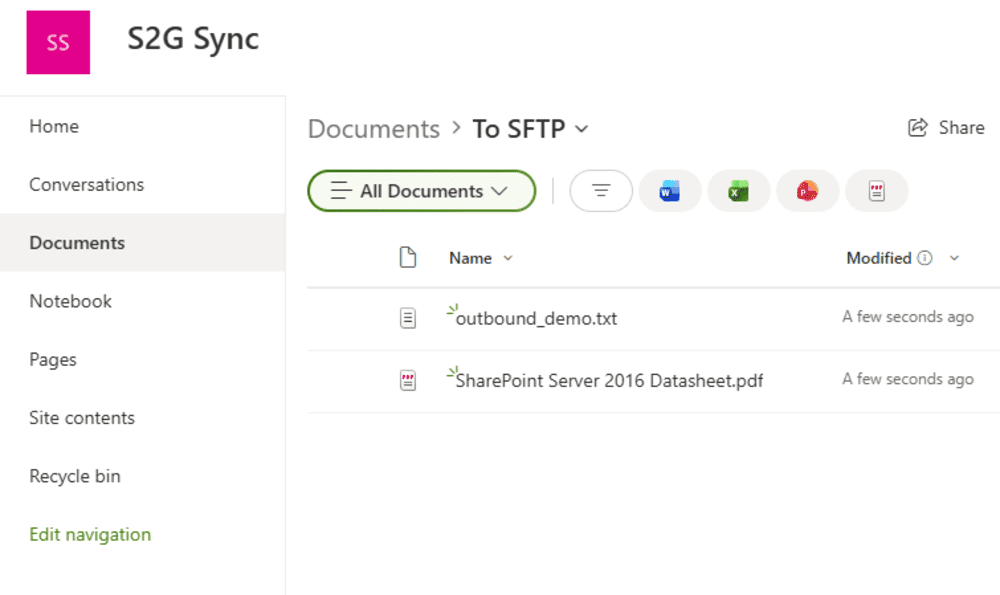 syncing sharepoint and sftp