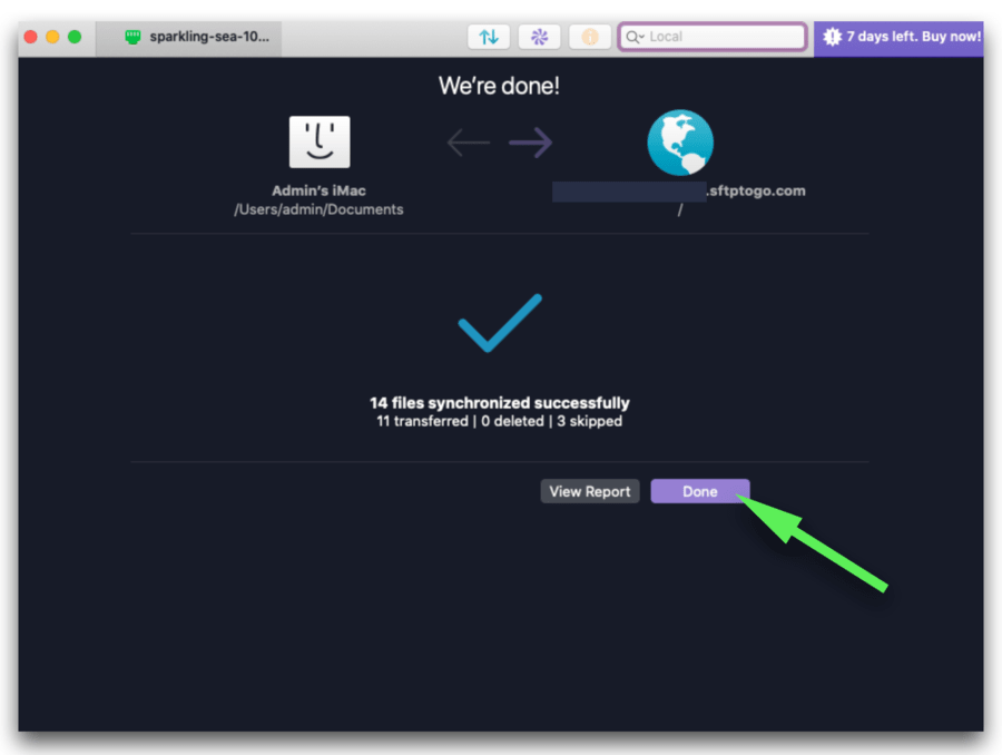 local mac remote ftp sync