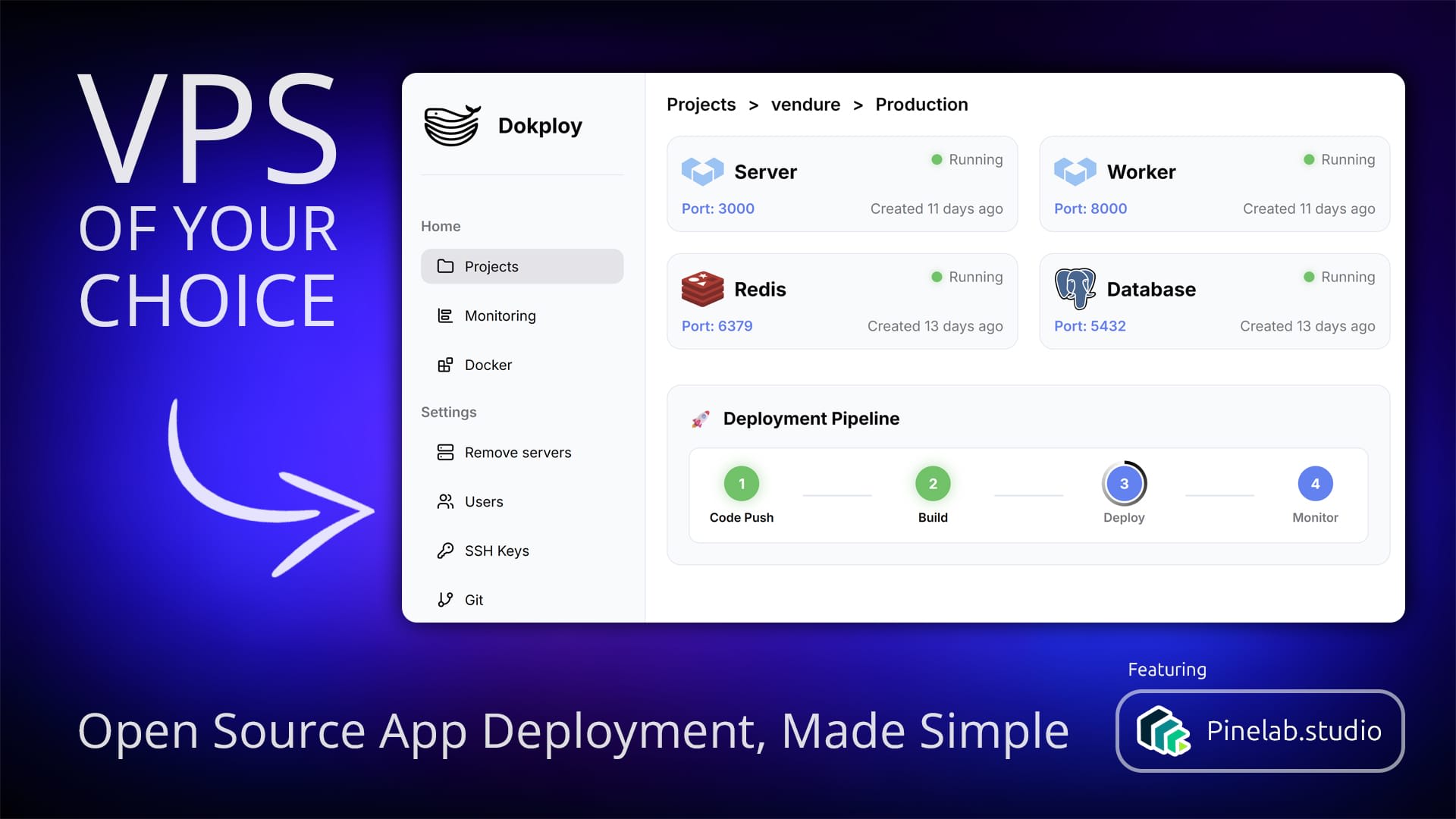 Deploy Vendure to any VPS, via Dokploys user friendly web UI