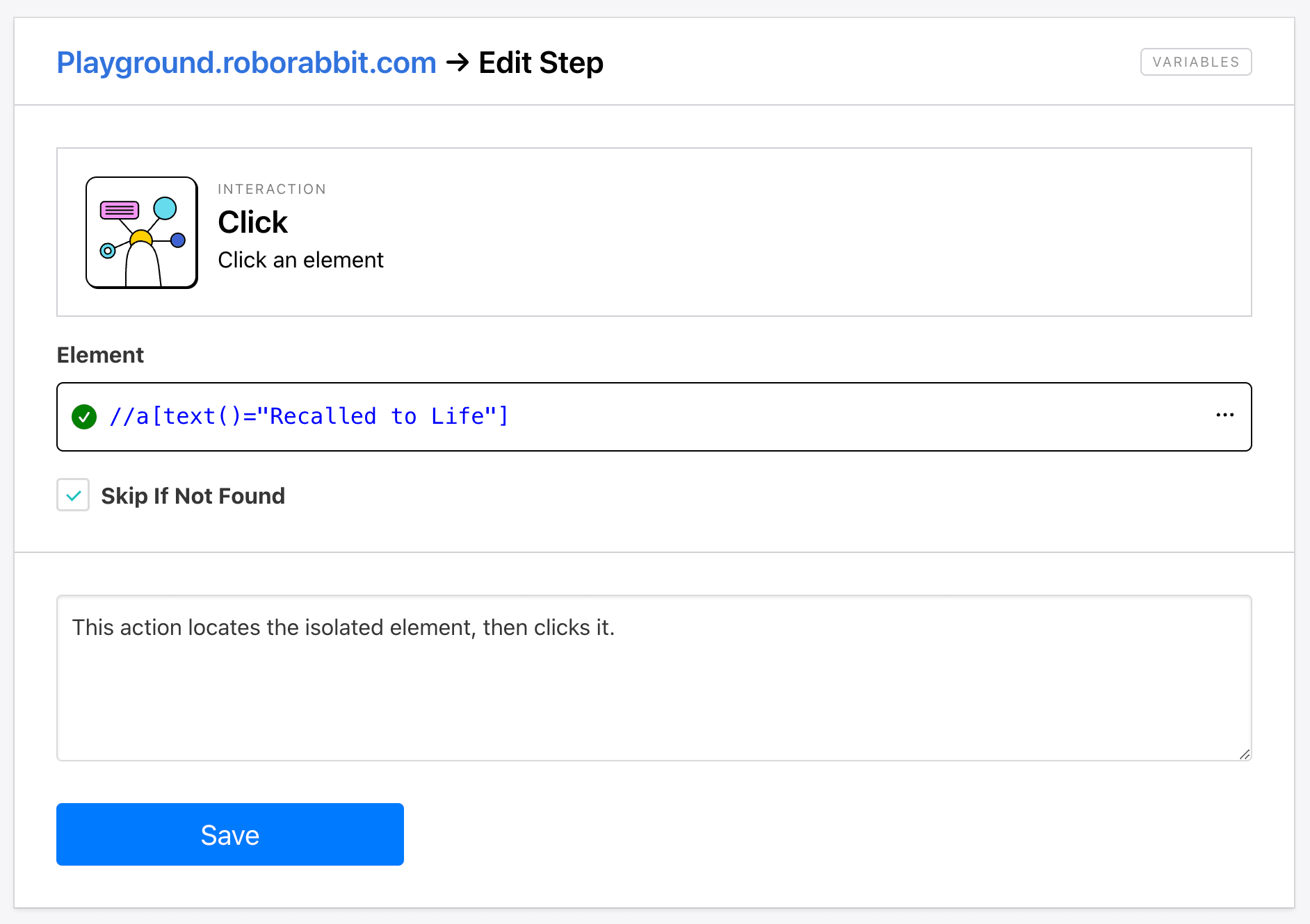 Screenshot of Roborabbit click step