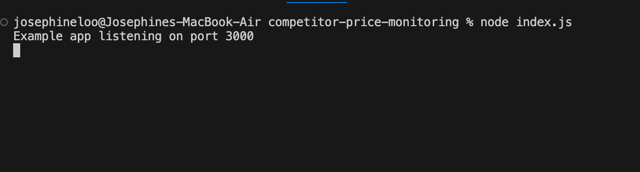 price monitoring - Express server running