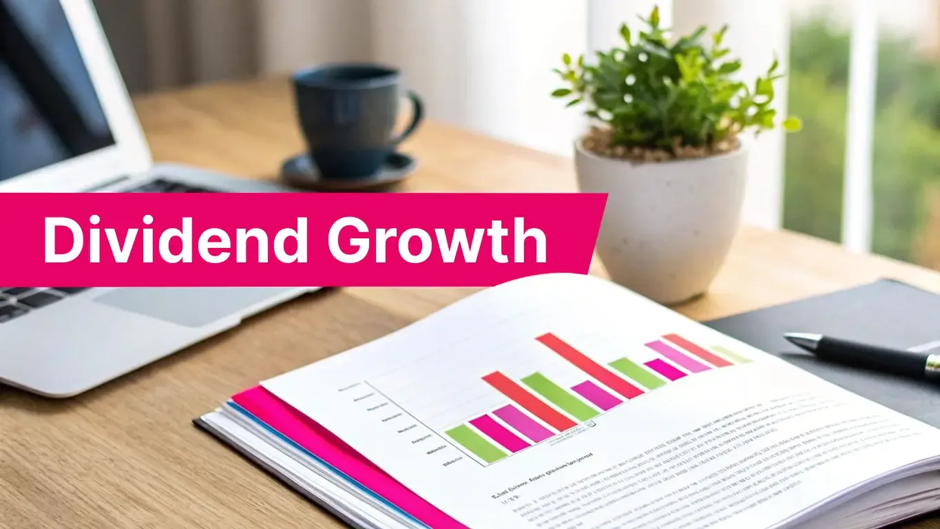 Graph showing an upward trend in dividend payments over time, representing growth