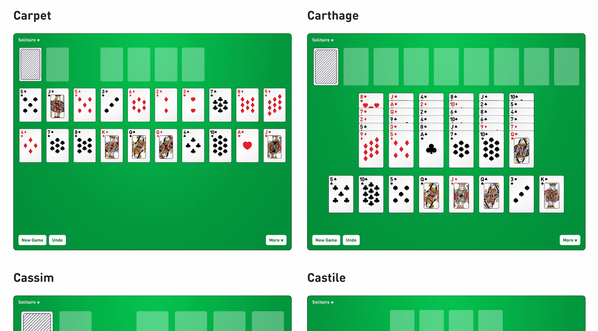 Play 313 new variations of solitaire