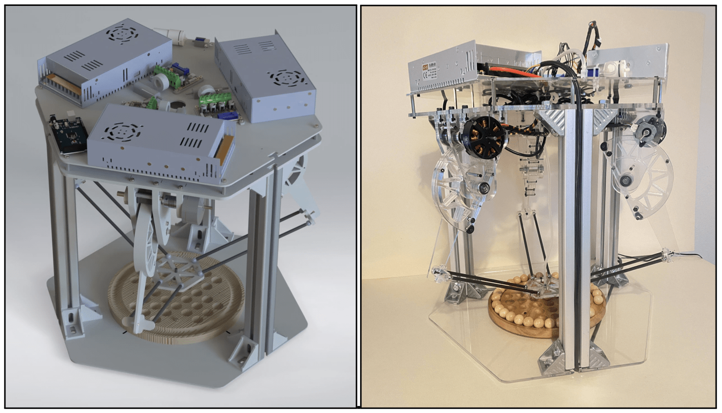 Calculating the inverse kinematics for a Peg Solitaire-playing delta-robot