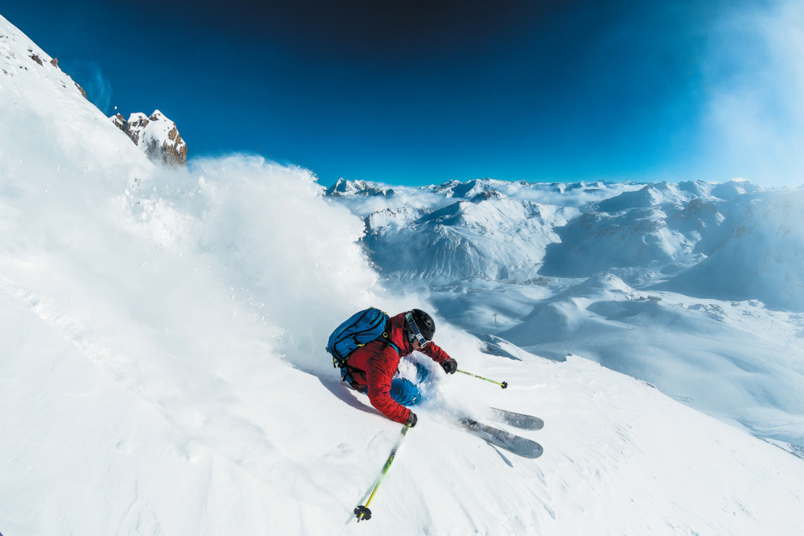 person skiing on the snow