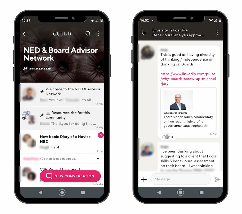 Guild's clean, mobile-first UX is ideal for professional communities