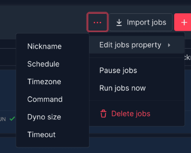 Bulk edit job properties