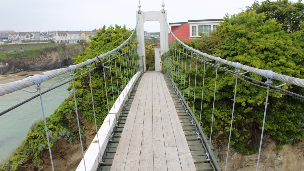 Day time view looking forwards on the Newquay Harper Bridge