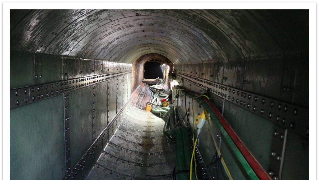 Interior view of the Kings' scholar pond sewer