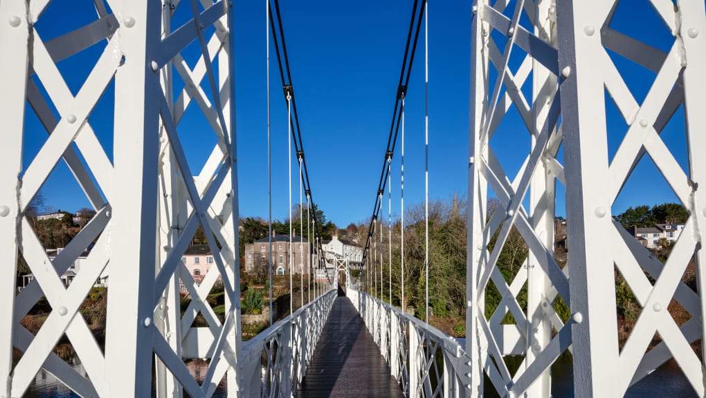 Exterior view looking down the Daley's bridge on a sunny day