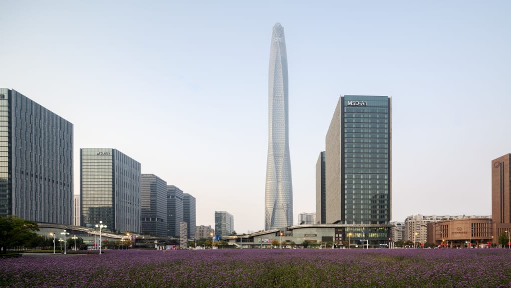 Long distance view of the Tianjin CTF Finance Center