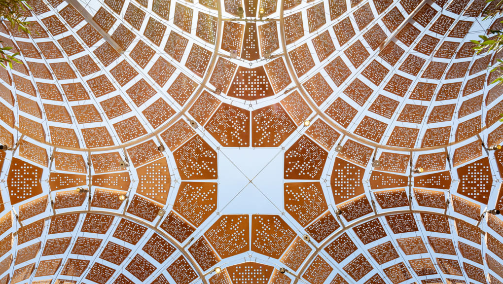 Interior view of the ceiling at Expo 2020 Dubai