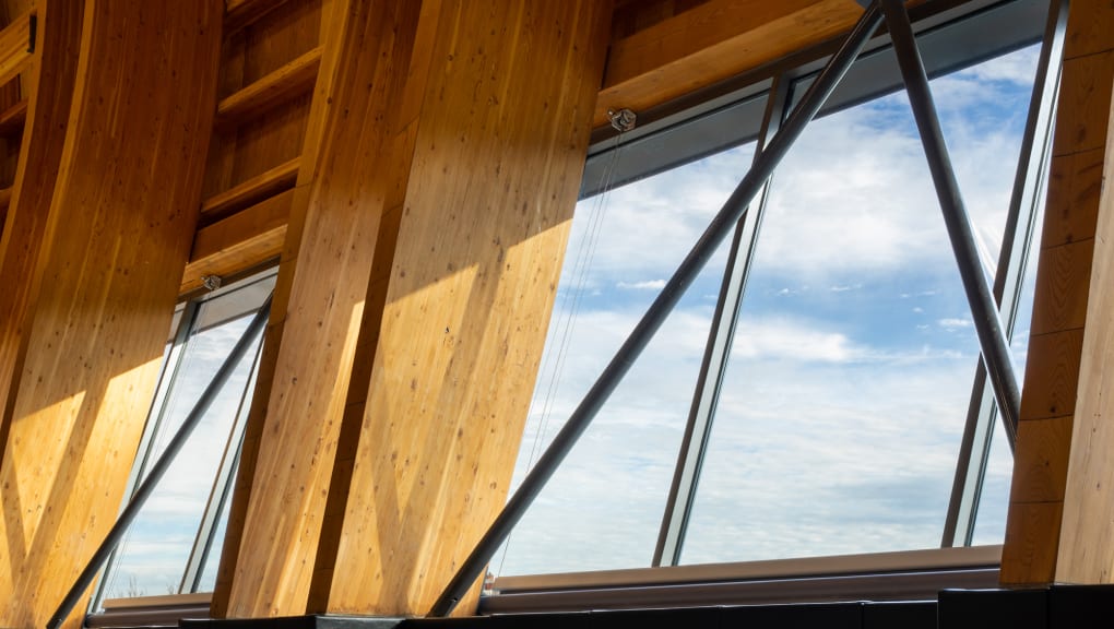 Interior view of a window at the Idaho Central Credit Union Arena