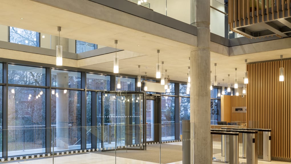 Interior view of the upper level in the Pears Building