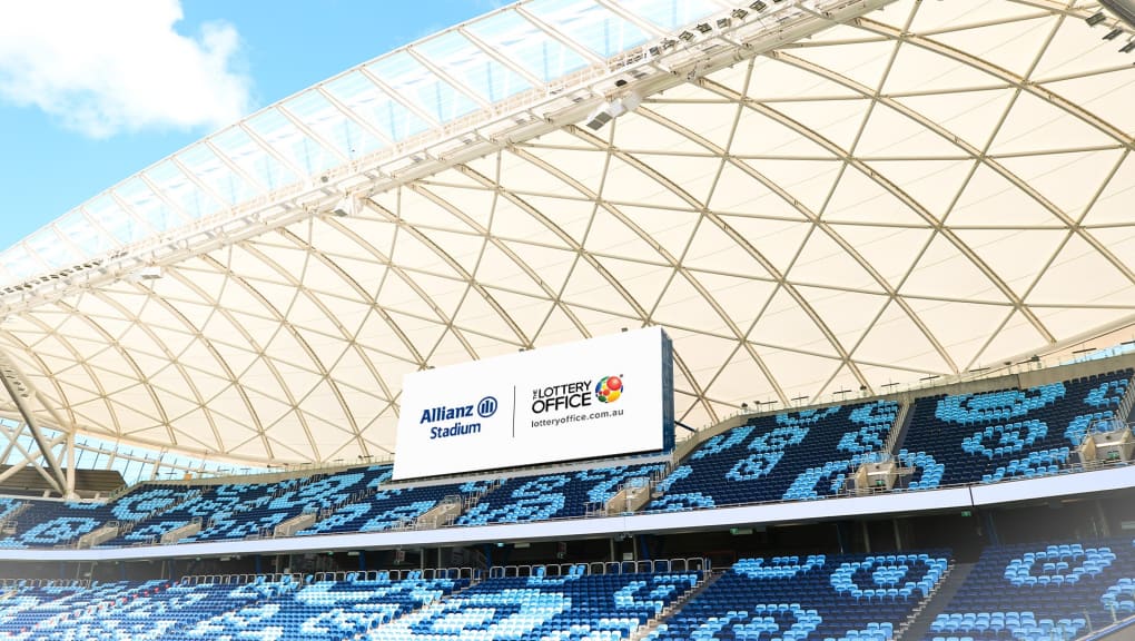 Spectator seats and sun shade Allianz Stadium