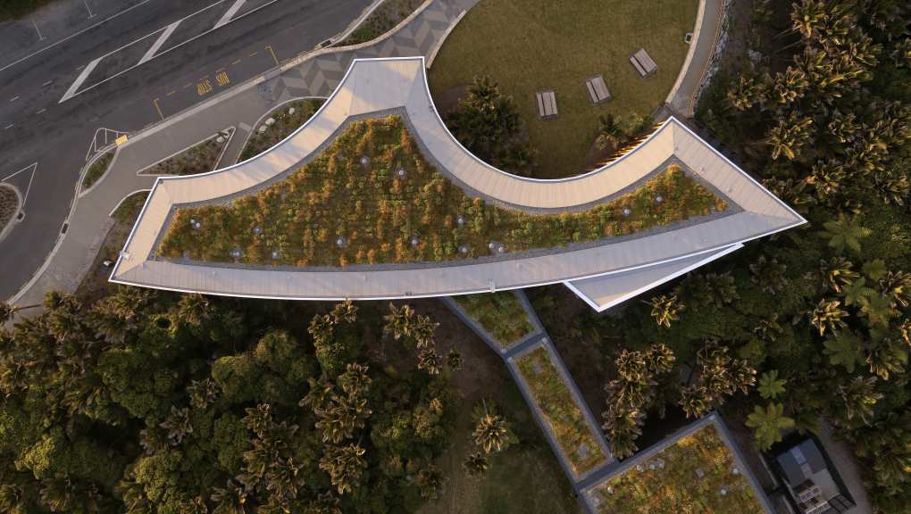 Birds-eye view of the top of the structure. Copyright: Jason Mann Photography, 2025.