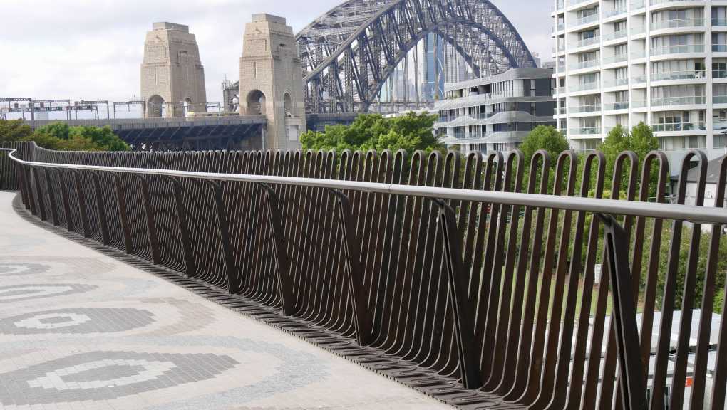Looking down the cycleway. Copyright: Eckersley O'Callaghan, 2026.