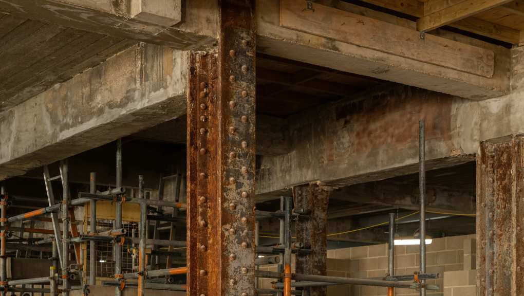The original steel on site. Copyright: Civic, 2026.
