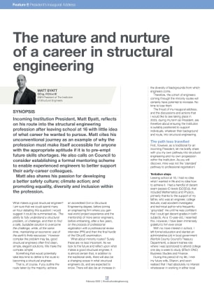President's Inaugural Address: The nature and nurture of a career in structural engineering