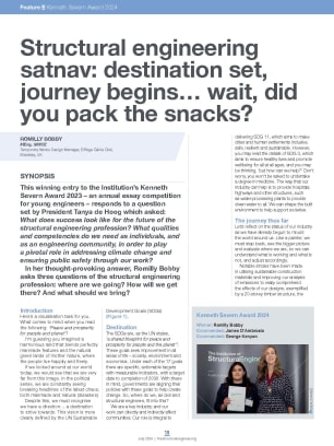 Kenneth Severn Award 2024: Structural engineering satnav: destination set, journey begins – wait, did you pack the snacks?