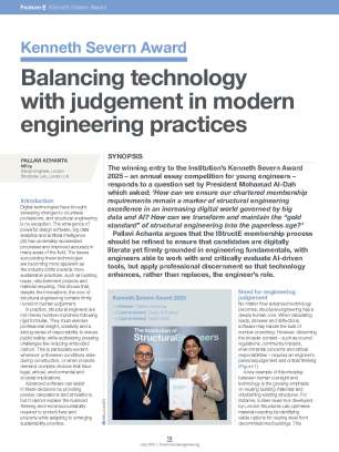 Kenneth Severn Award 2025: Balancing technology  with judgement in modern engineering practices