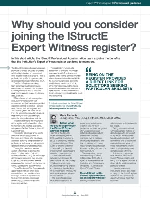 Why should you consider joining the IStructE Expert Witness register?