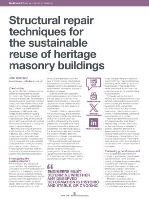 Structural repair techniques for the sustainable reuse of heritage masonry buildings