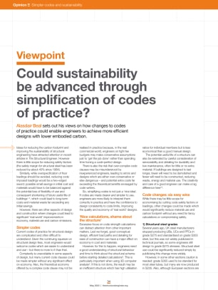 Could sustainability be advanced through simplification of codes of practice?