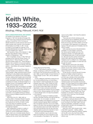 Obituary: Keith White, 1933–2022