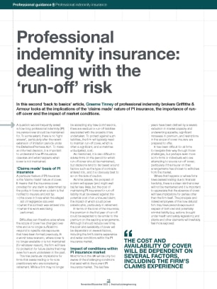 Professional indemnity insurance: dealing with the 'run-off' risk