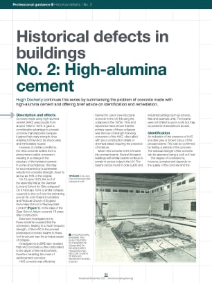 Historical defects in buildings – No. 2: High-alumina cement