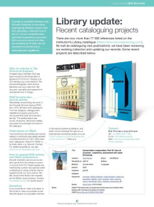 Library update: Recent cataloguing projects