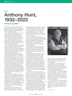 Obituary: Anthony Hunt, 1932–2022