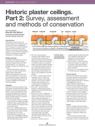 Historic plaster ceilings. Part 2: Survey, assessment and methods of conservation