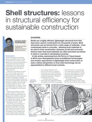 Shell structures: lessons in structural efficiency for sustainable construction