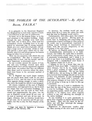 The Problem of the Skyscraper
