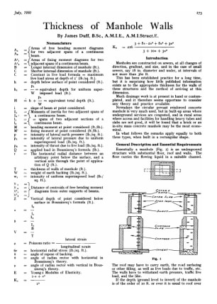 Thickness of Manhole Walls