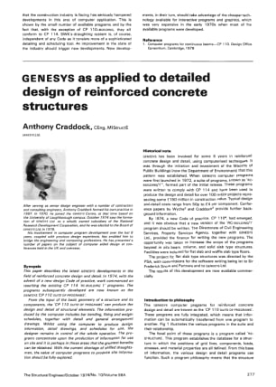 GENESYS as Applied to Detailed Design of Reinforced Concrete Structures
