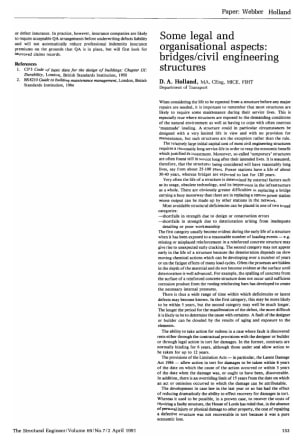 Some Legal and Organisational Aspects: Bridges/Civil Engineering Structures