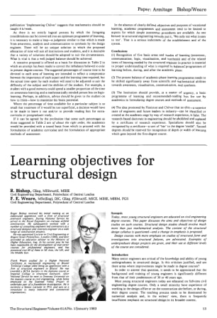 Learning Objectives for Structural Design