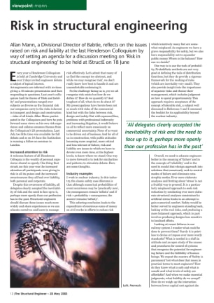 Viewpoint: risk in structural engineering - The Institution of ...