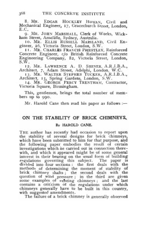 On the stability of brick chimneys