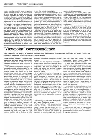 Correspondence on Viewpoint on Cracks in Domestic Masonry Walls by Professor Iain MacLeod