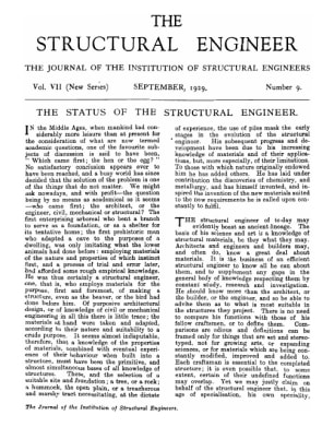 The Status of the Structural Engineer