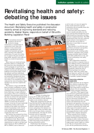 Revitalising health and safety: debating the issues; The feasibility of roundpole timber and lime co