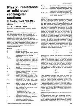 Plastic Resistance of Mild Steel Rectangular Sections