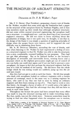 The Principles of Aircraft Strength Testing. Discussion on Dr. P.B. Walker's Paper