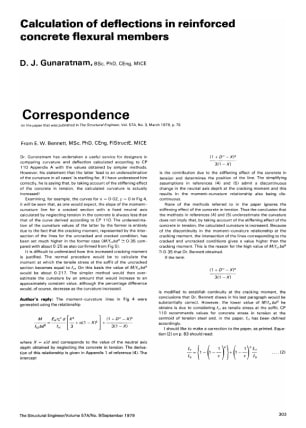 Correspondence on Calculation of Deflections in Reinforced Concrete Flexural Members by D. J. Gunara