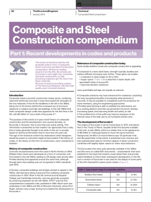 Composite and Steel Construction compendium. Part 1: Recent developments in codes and products