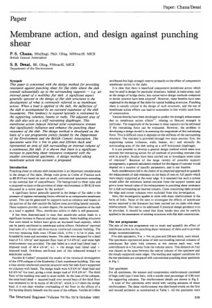 Membrane Action, and Design Against Punching Shear